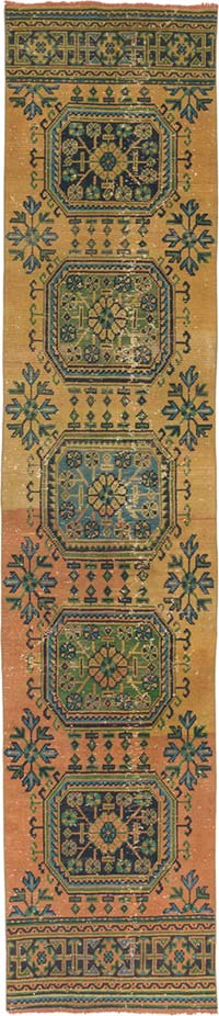 Vintage Turkish Hand-Knotted Runner - 2' 6" x 11' 7" (30" x 139")