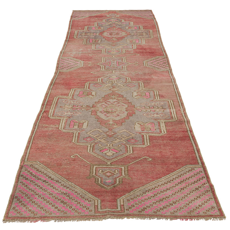 Vintage Turkish Hand-Knotted Runner - 2' 9" x 9' 1" (33" x 109") - K0086534