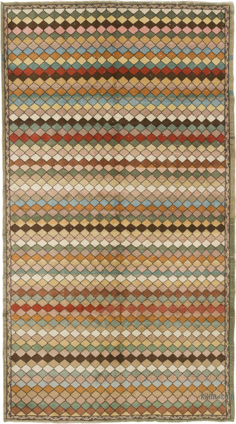 Vintage Turkish Hand-Knotted Rug - 6' 2" x 10' 11" (74" x 131") - K0086742