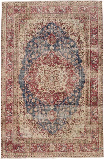 Vintage Turkish Hand-Knotted Rug - 6' 11" x 10' 4" (83" x 124")