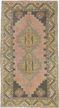 Vintage Turkish Hand-Knotted Rug - 3' 9" x 6' 11" (45" x 83")