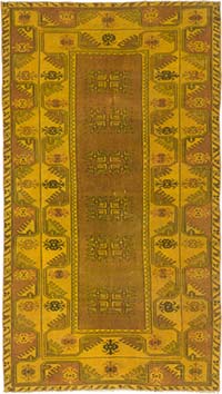 Alfombra Turca Vintage Sobre-teñida - 113 cm x 199 cm