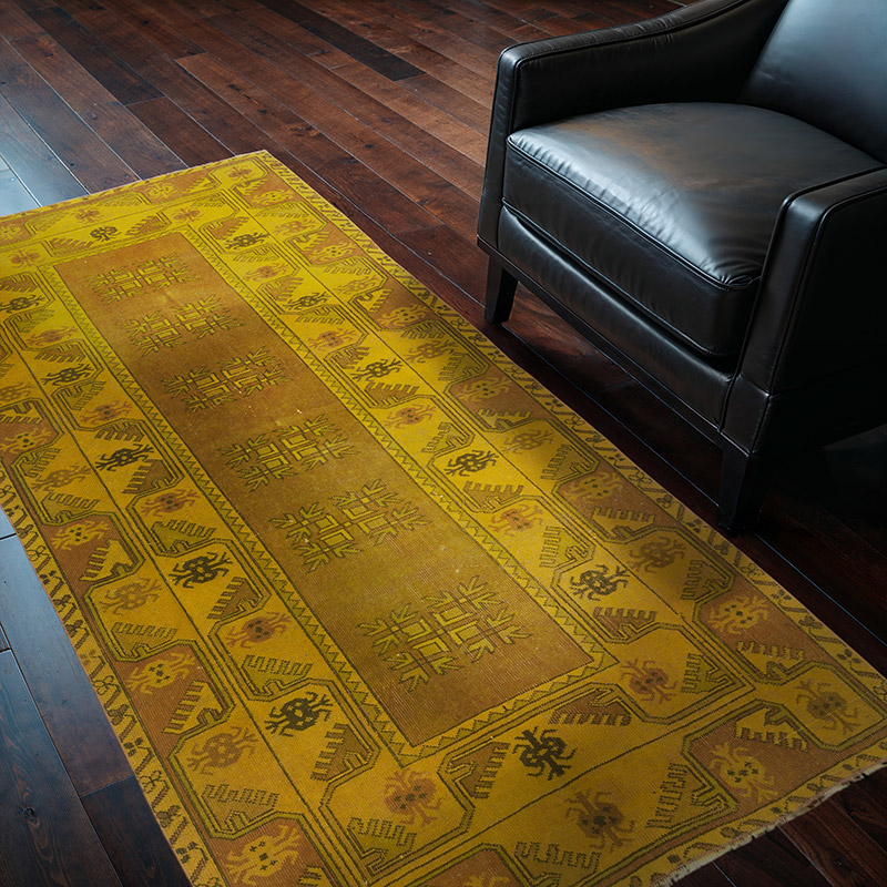 Alfombra Turca Vintage Sobre-teñida - 113 cm x 199 cm - K0086759