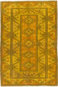 Alfombra Turca Vintage Sobre-teñida - 123 cm x 180 cm