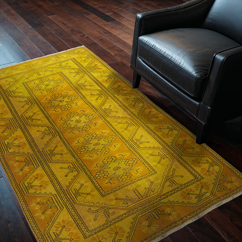 Alfombra Turca Vintage Sobre-teñida - 123 cm x 180 cm - K0086760