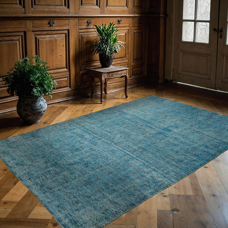 Over-dyed Vintage Hand-Knotted Turkish Rug - 5' 3" x 7' 10" (63" x 94") - K0086768