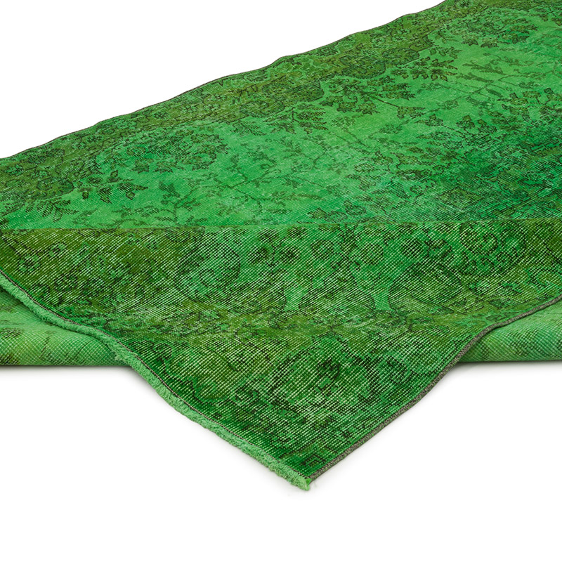 Over-dyed Vintage Hand-Knotted Turkish Rug - 5' 3" x 9' 4" (63" x 112") - K0086770