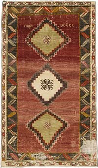 El Dokuma Vintage Hali - 126 cm x 218 cm
