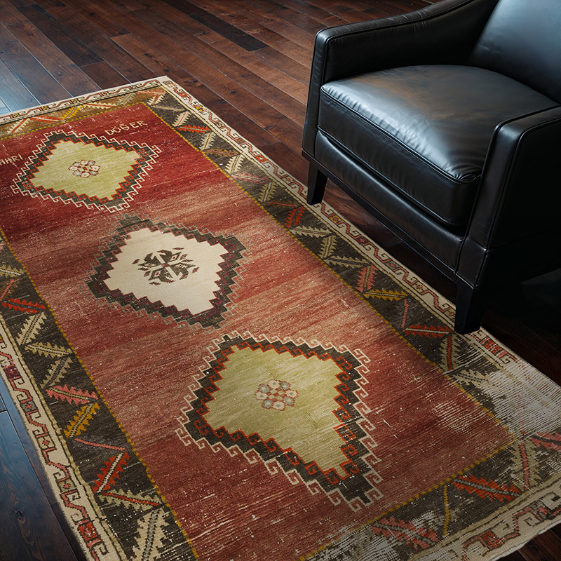 Vintage Turkish Hand-Knotted Rug - 4' 2" x 7' 2" (50" x 86") - K0086773