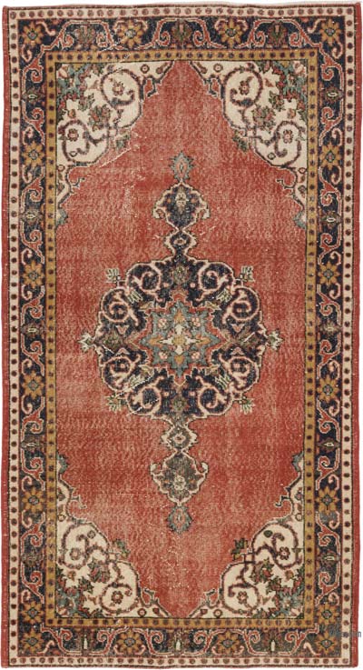 Vintage Turkish Hand-Knotted Rug - 3' 11" x 7' 3" (47" x 87")