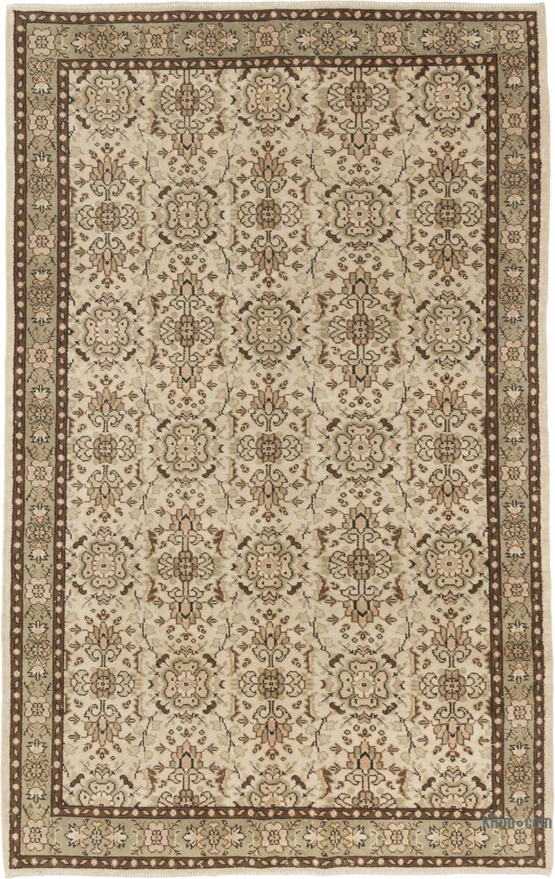 Vintage Turkish Hand-Knotted Rug - 5' 9" x 8' 10" (69" x 106") - K0086780