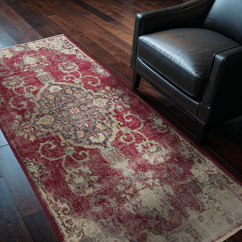 Alfombra Vintage Turca Anudada a Mano - 105 cm x 216 cm - K0086781