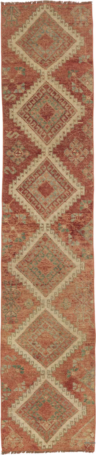 Pasillo Vintage Turco Anudado a Mano - 56 cm x 268 cm