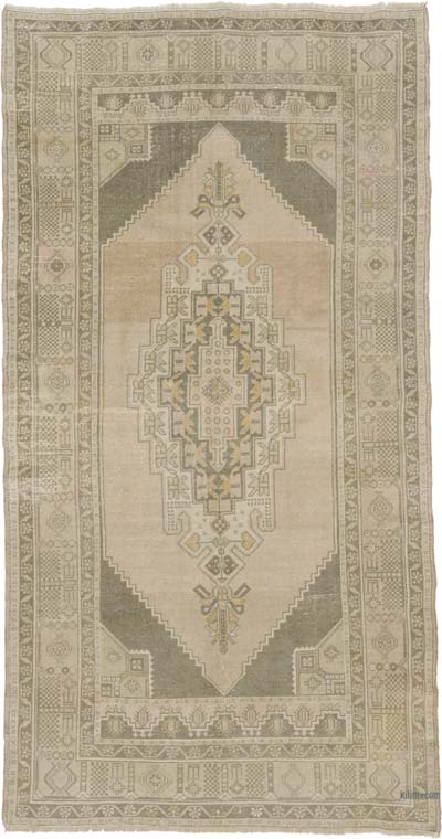 Vintage Turkish Hand-Knotted Rug - 4' 8" x 8' 7" (56" x 103")