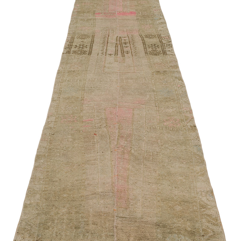 Pasillo Vintage Turco Anudado a Mano - 70 cm x 380 cm - K0086797