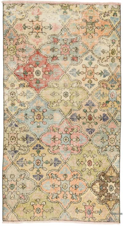Alfombra Vintage Turca Anudada a Mano - 96 cm x 177 cm