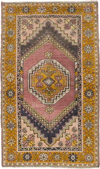 Alfombra Vintage Turca Anudada a Mano - 122 cm x 203 cm