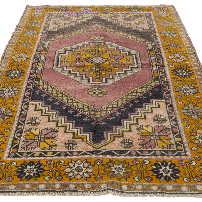 Alfombra Vintage Turca Anudada a Mano - 122 cm x 203 cm - K0086813