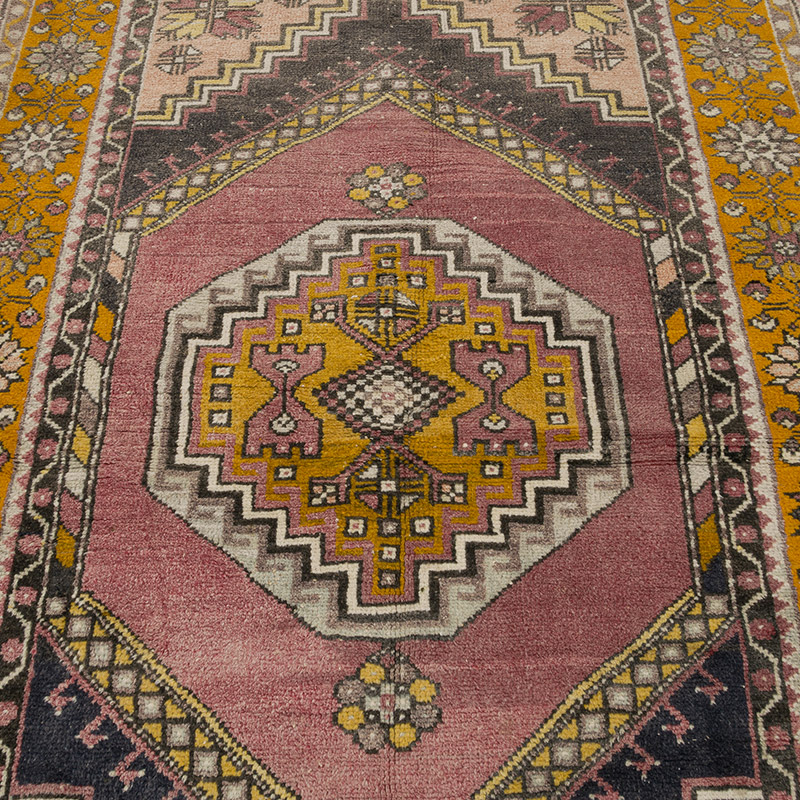 Alfombra Vintage Turca Anudada a Mano - 122 cm x 203 cm - K0086813