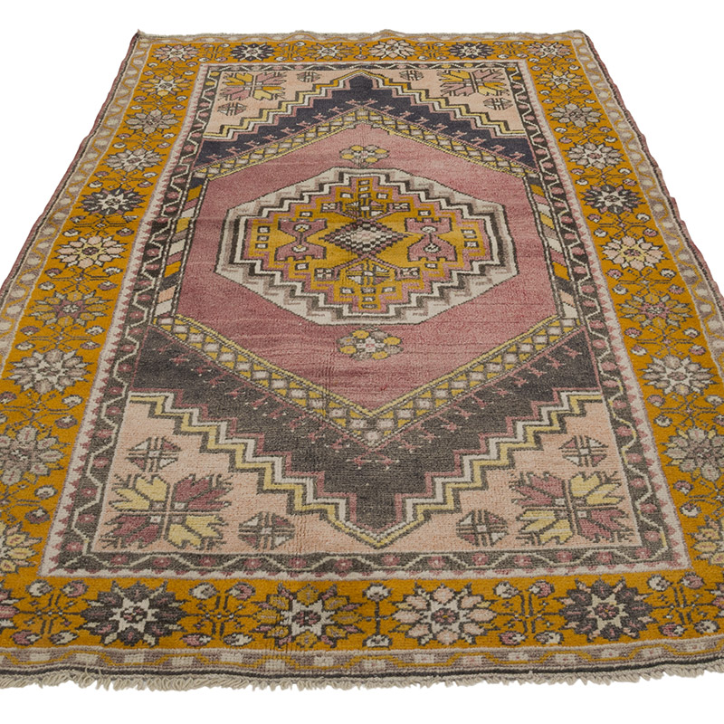 Alfombra Vintage Turca Anudada a Mano - 122 cm x 203 cm - K0086813