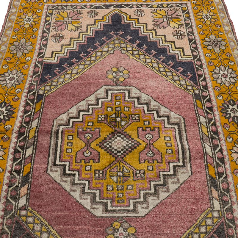Alfombra Vintage Turca Anudada a Mano - 122 cm x 203 cm - K0086813
