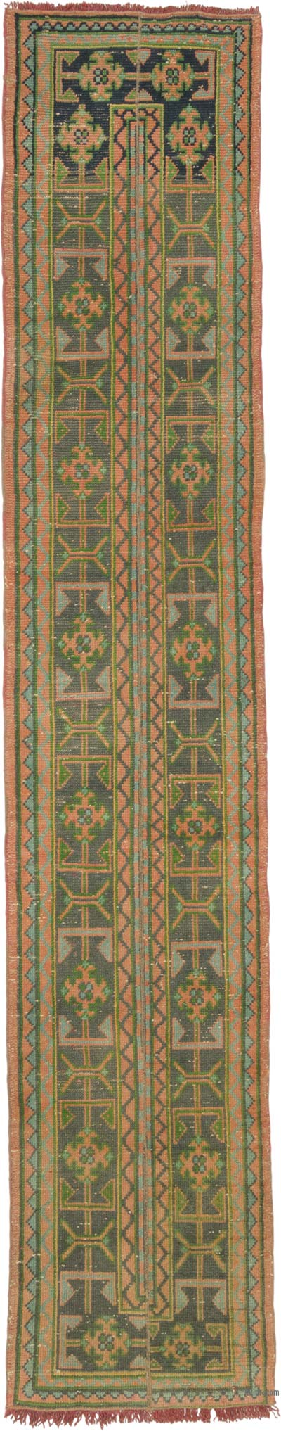 Vintage Turkish Hand-Knotted Runner - 2' 2" x 11' 1" (26" x 133")