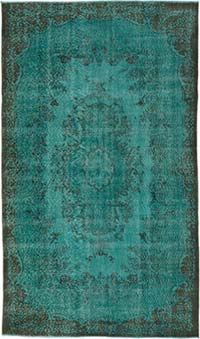 Over-dyed Vintage Hand-Knotted Turkish Rug - 5' 6" x 9' 3" (66" x 111")