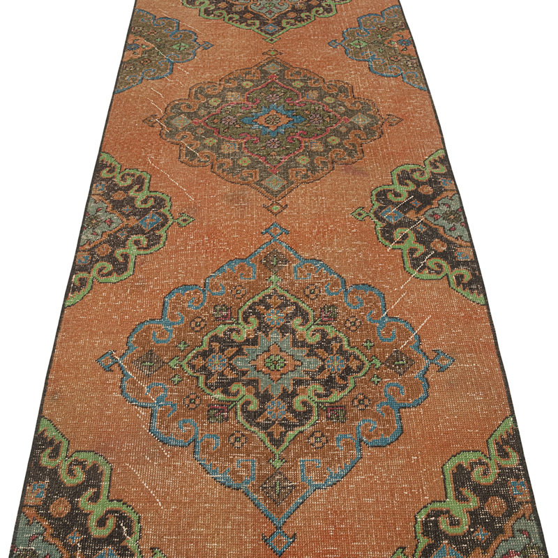 Pasillo Vintage Turco Anudado a Mano - 84 cm x 358 cm - K0086821