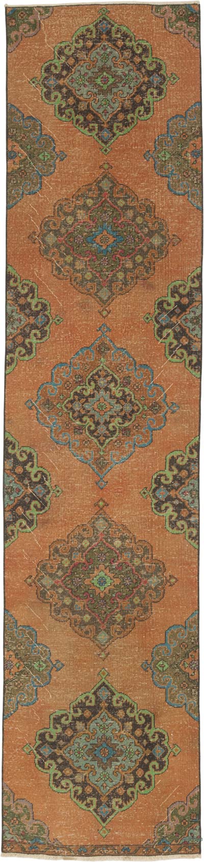 Vintage Turkish Hand-Knotted Runner - 2' 9" x 11' 9" (33" x 141")