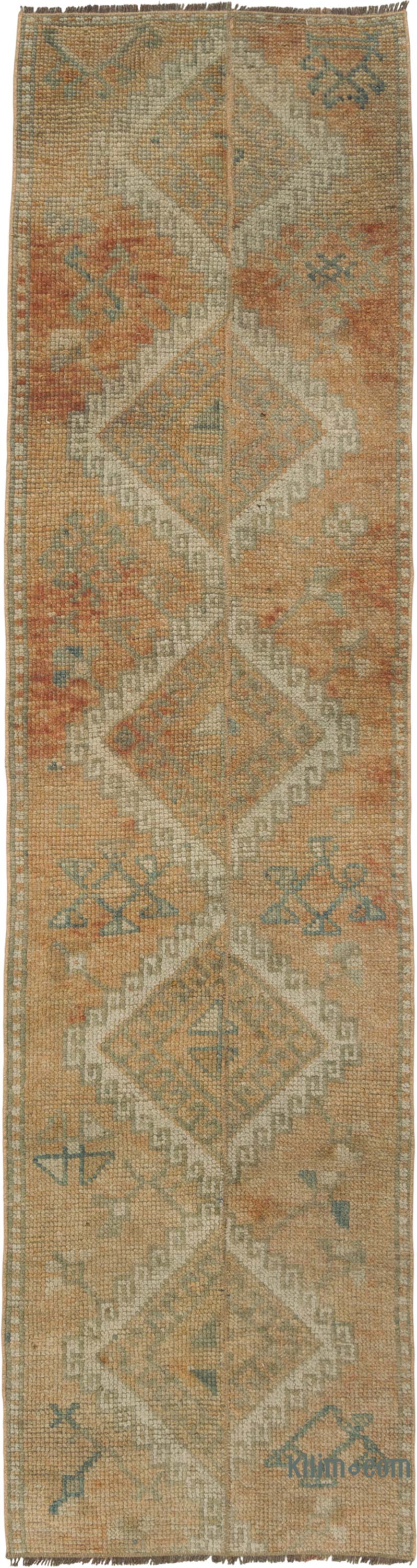 Pasillo Vintage Turco Anudado a Mano - 64 cm x 241 cm - K0086822