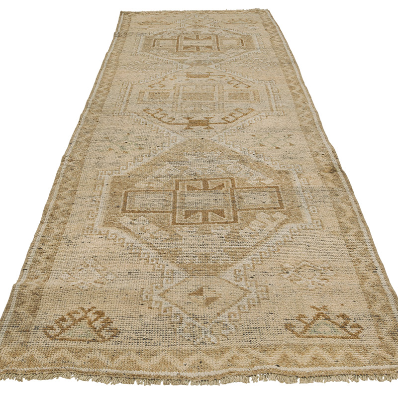 Vintage Turkish Hand-Knotted Runner - 3' 6" x 10' 8" (42" x 128") - K0086825
