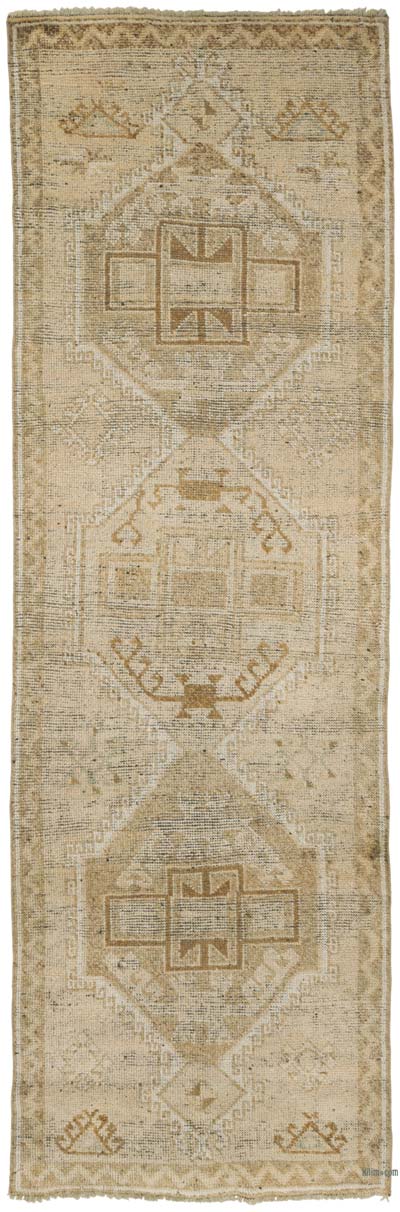 Vintage Turkish Hand-Knotted Runner - 3' 6" x 10' 8" (42" x 128")