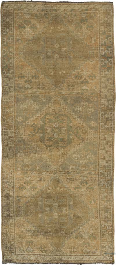Pasillo Vintage Turco Anudado a Mano - 137 cm x 313 cm