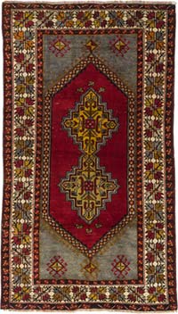 Alfombra Vintage Turca Anudada a Mano - 114 cm x 196 cm