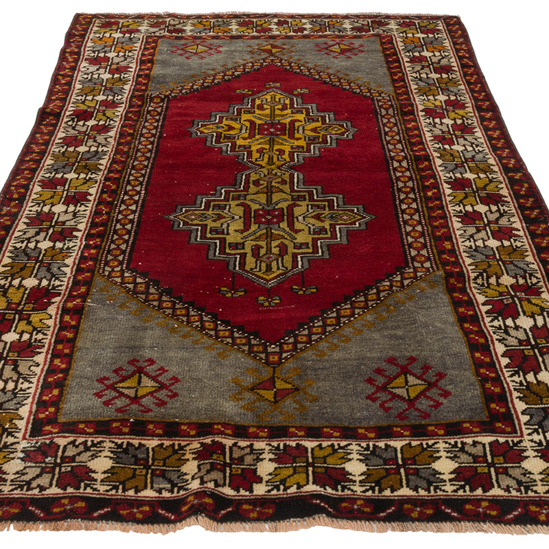 Alfombra Vintage Turca Anudada a Mano - 114 cm x 196 cm - K0086835