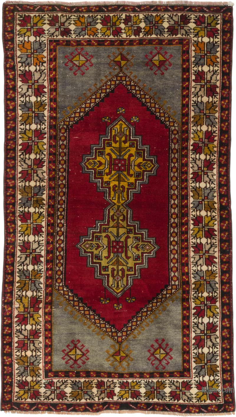 Alfombra Vintage Turca Anudada a Mano - 114 cm x 196 cm - K0086835