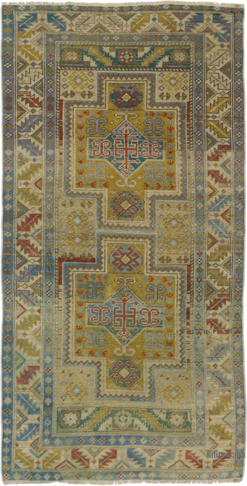 El Dokuma Vintage Halı - 97 cm x 187 cm - K0086836