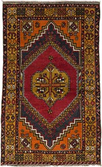 Vintage Turkish Hand-Knotted Rug - 3' 7" x 6'  (43" x 72")