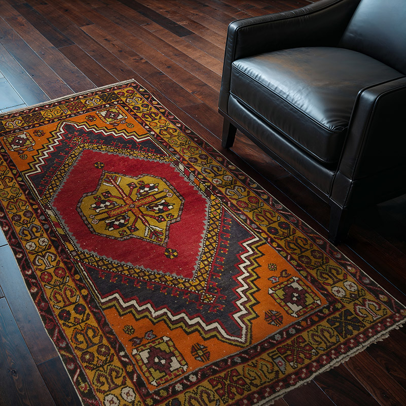 Vintage Turkish Hand-Knotted Rug - 3' 7" x 6'  (43" x 72") - K0086837