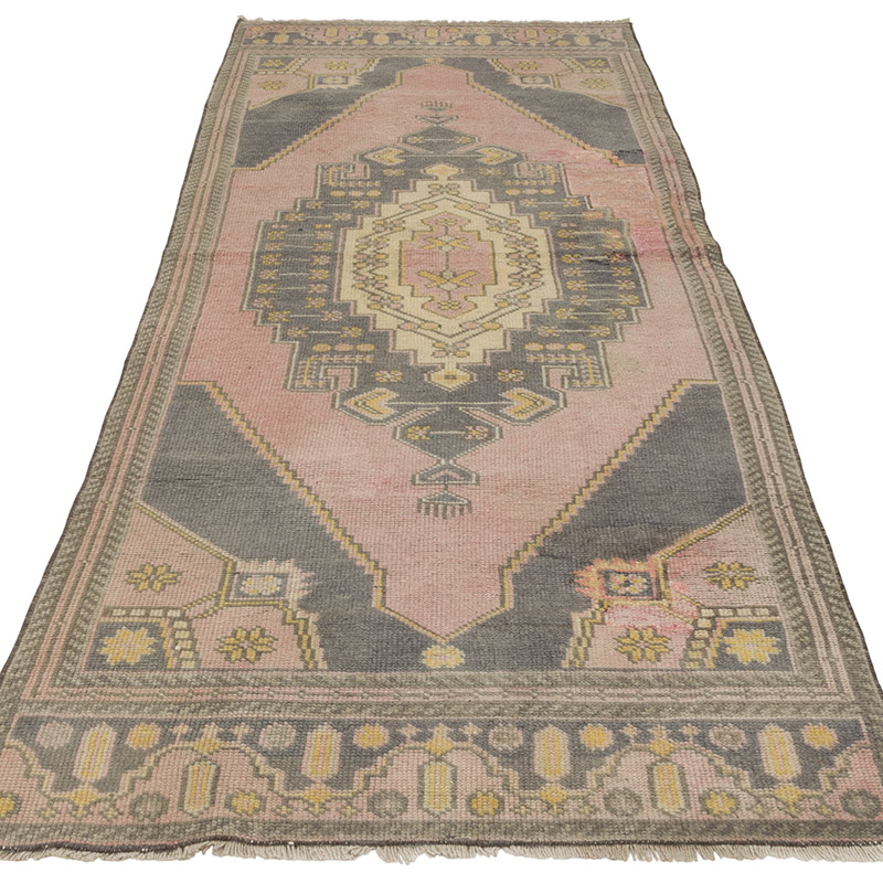 Alfombra Vintage Turca Anudada a Mano - 88 cm x 226 cm - K0086839