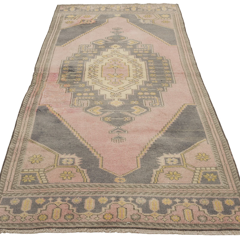 Alfombra Vintage Turca Anudada a Mano - 88 cm x 226 cm - K0086839