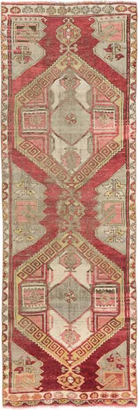 Vintage Turkish Hand-Knotted Runner - 3' 7" x 10' 6" (43" x 126")