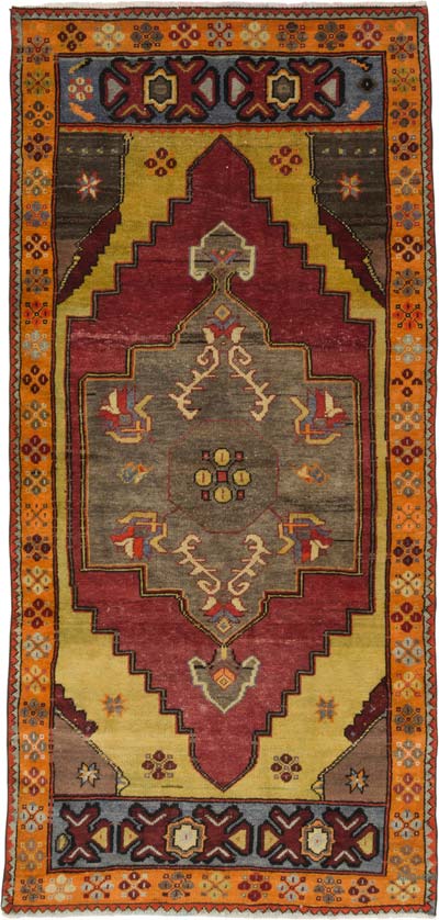 Alfombra Vintage Turca Anudada a Mano - 113 cm x 242 cm