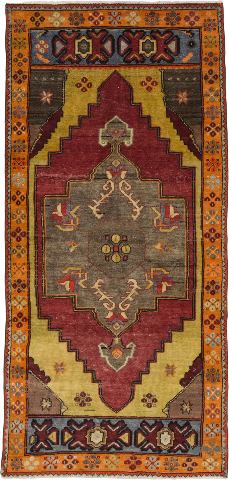 Vintage Turkish Hand-Knotted Rug - 3' 8" x 7' 11" (44" x 95") - K0086844