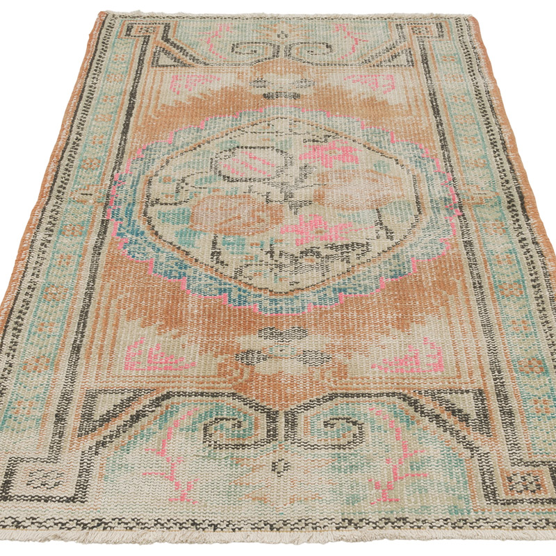 Alfombra Vintage Turca Anudada a Mano - 83 cm x 146 cm - K0086845