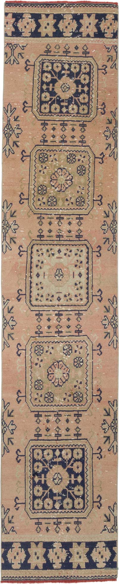 Pasillo Vintage Turco Anudado a Mano - 70 cm x 345 cm