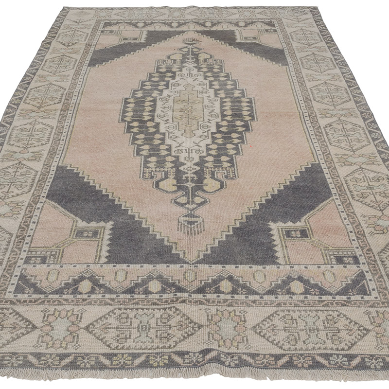 Alfombra Vintage Turca Anudada a Mano - 138 cm x 235 cm - K0086854