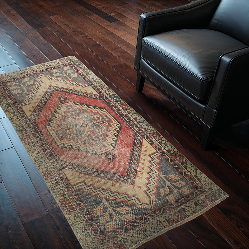 Alfombra Vintage Turca Anudada a Mano - 86 cm x 163 cm - K0086856
