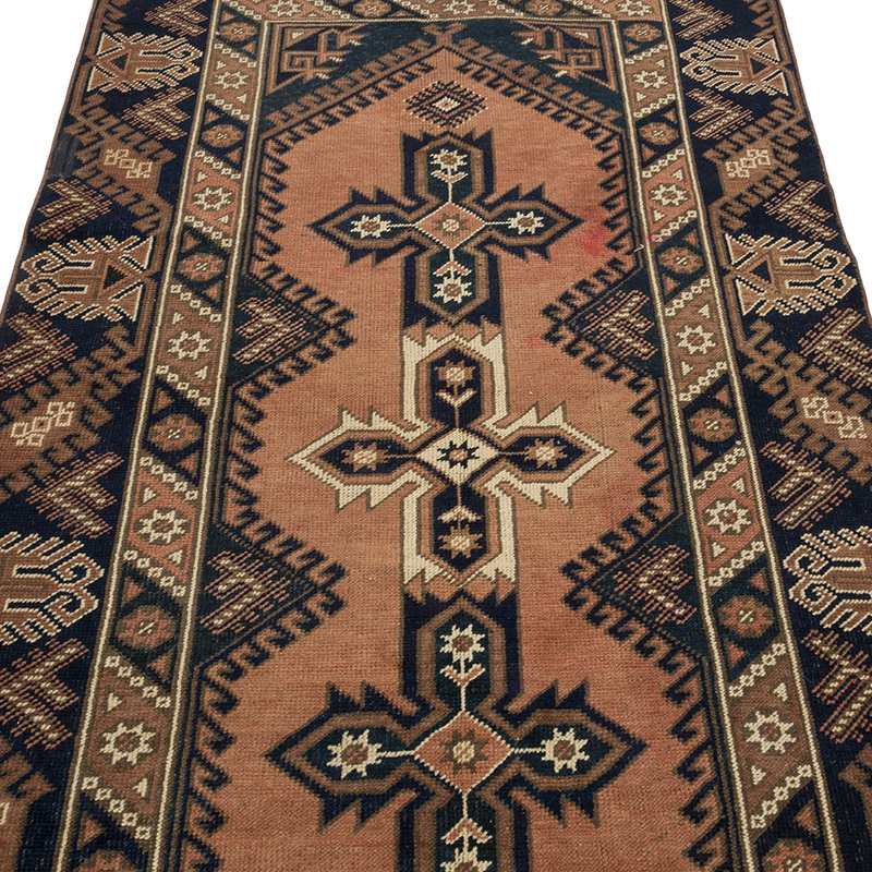 Alfombra Vintage Turca Anudada a Mano - 110 cm x 215 cm - K0086858