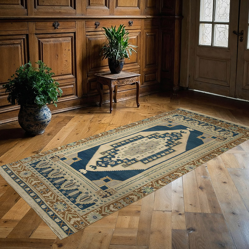 Alfombra Vintage Turca Anudada a Mano - 117 cm x 245 cm - K0086862